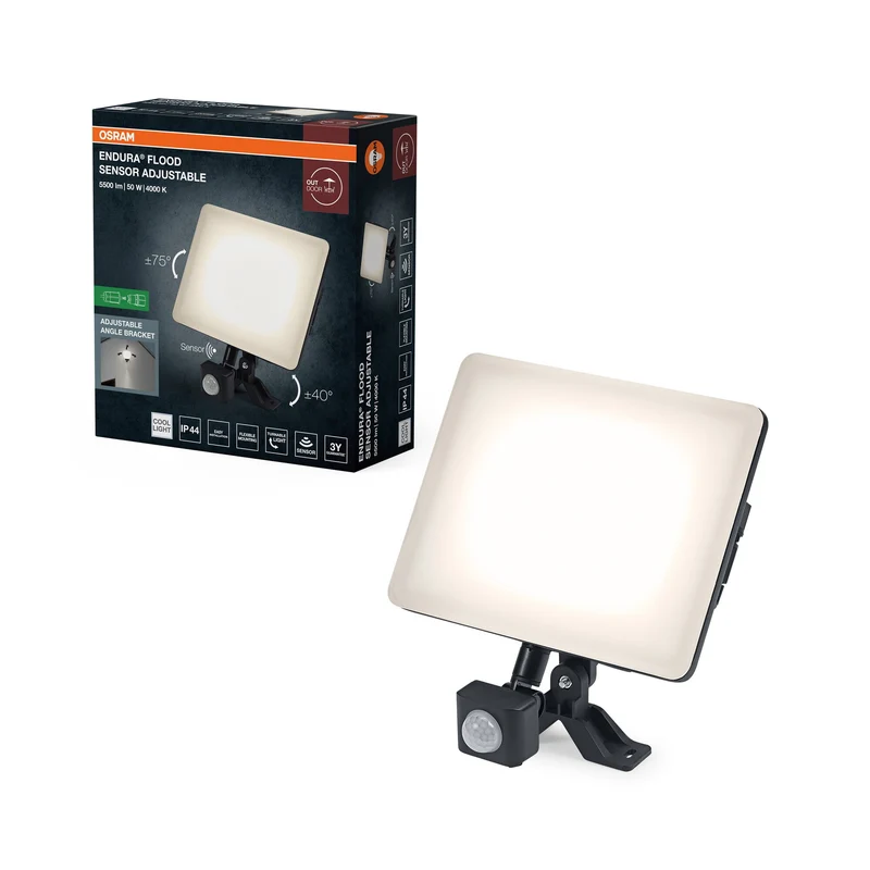 OSRAM ENDURA® Projecteur extérieur réglable avec capteur 50W 840 Noir