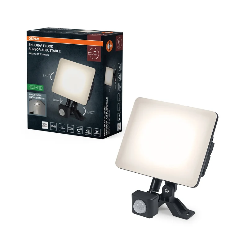OSRAM ENDURA® Projecteur extérieur réglable avec capteur 30W 840 Noir