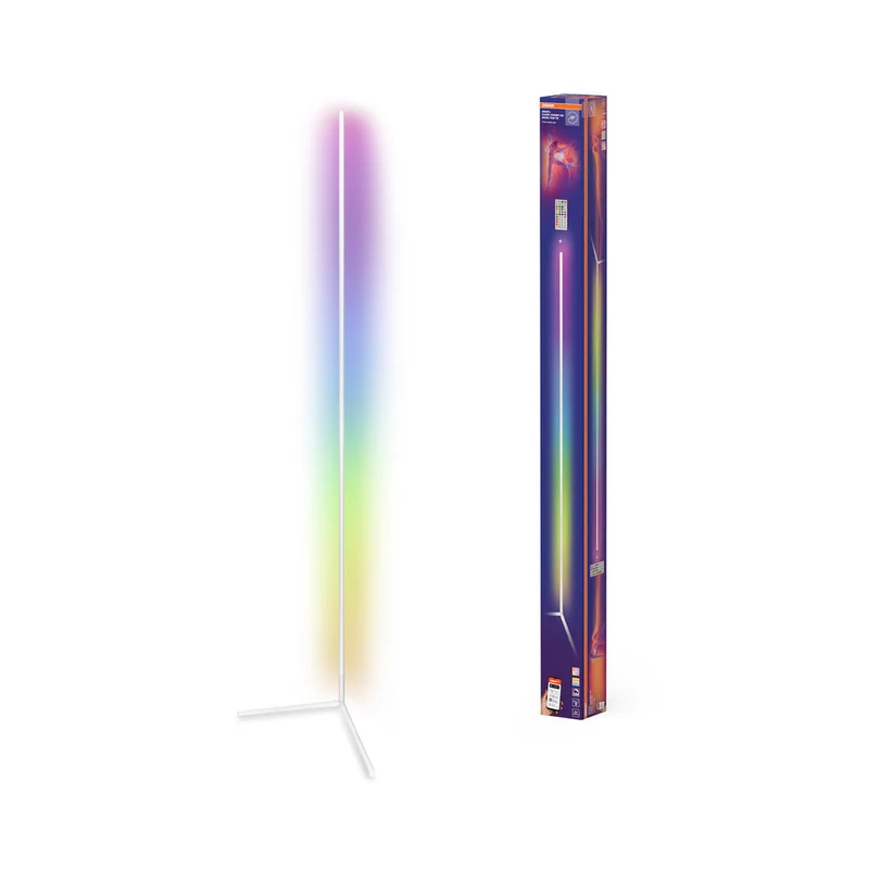 OSRAM Matter SMART+ Lampadaire d'angle mince, avec télécommande, blanc, 2000 mm, RVB + blanc réglable (TW)