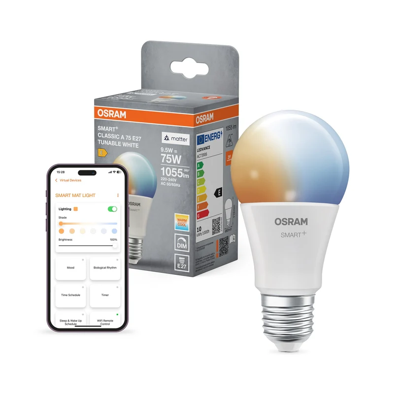 SMART+ MATTER CLASSIC formes Blanc réglable Classique A75 9.5W 827...865 TW E27