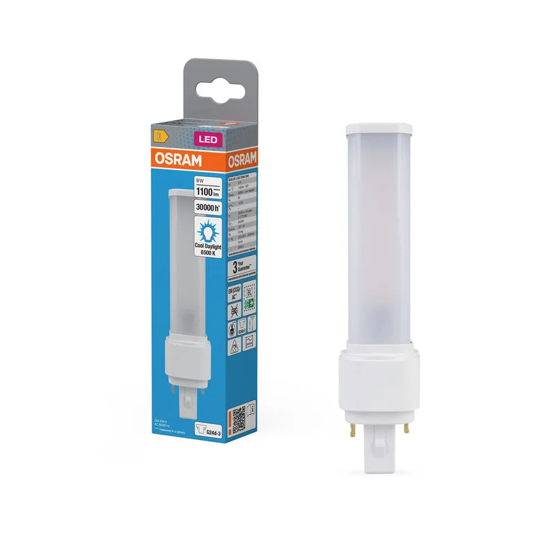 OSRAM DULUX LED D EM & ALIMENTATION SECTEUR 9W 865 G24D-3