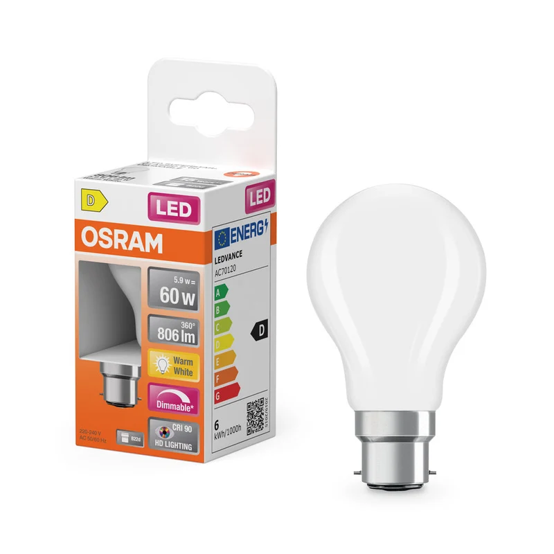 LED SUPERSTAR PLUS CLASSIQUE À FILAMENT 5.9W 927 Givré B22d