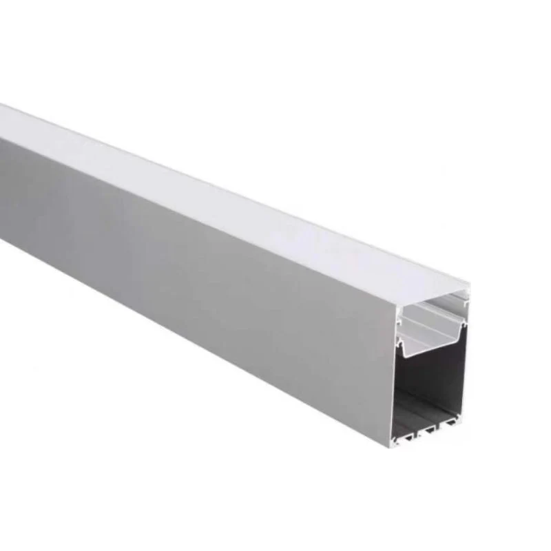 Profilé Aluminium 2m pour Réglette LED Suspendue sur Mesure Corps Blanc Diffuseur Blanc