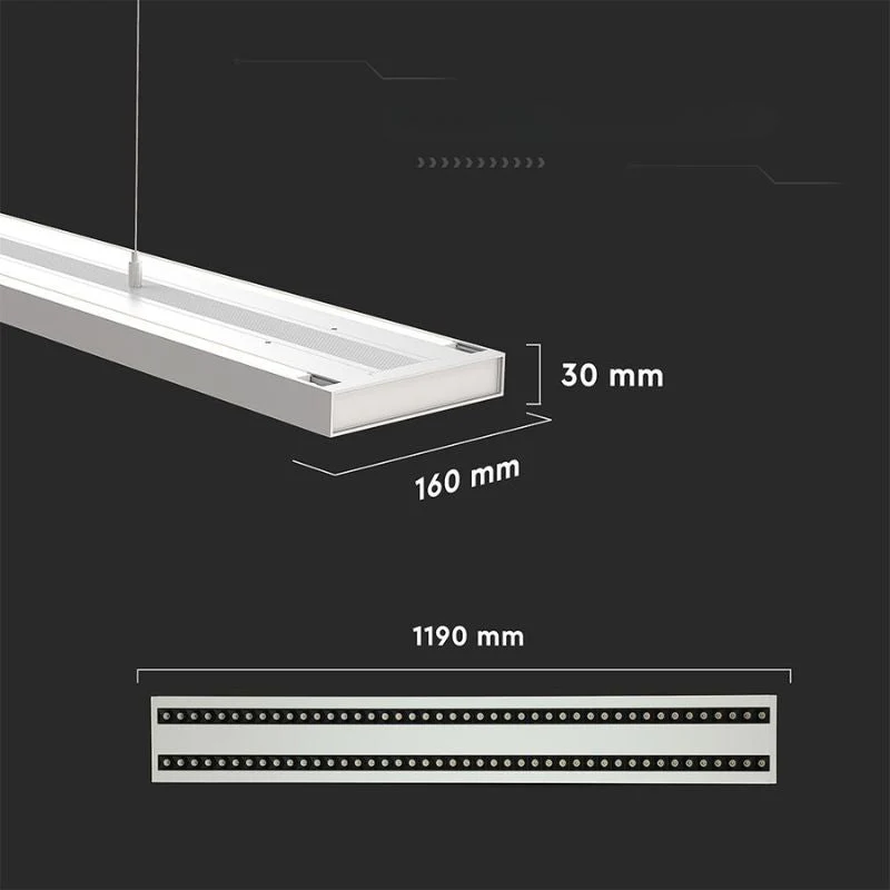 Suspension Linéaire LED 60W Blanc 120cm Dimmable Interconnectable