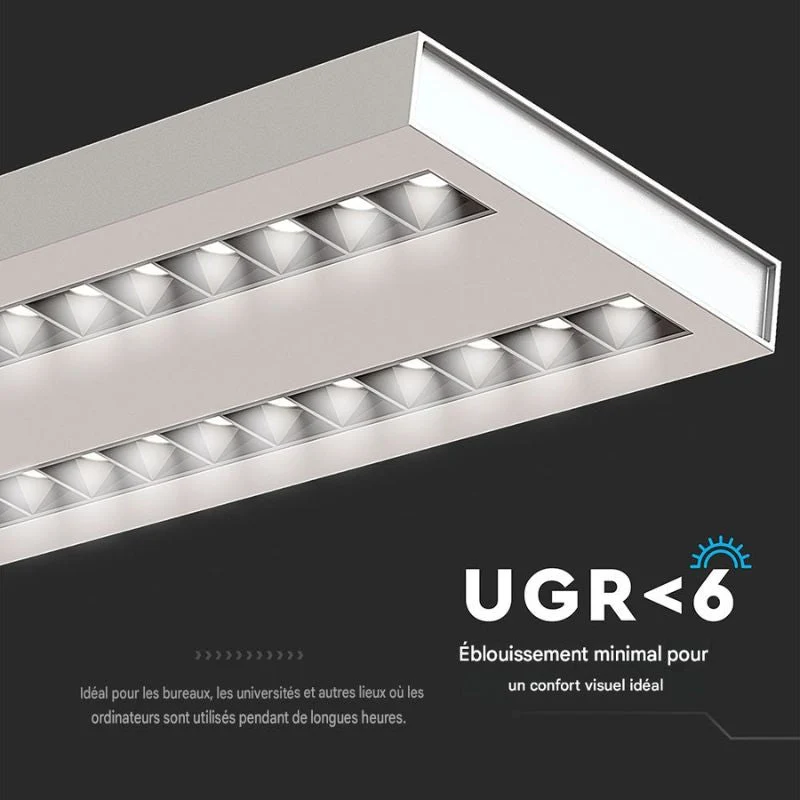 Suspension Linéaire LED 60W Blanc 120cm Dimmable Interconnectable