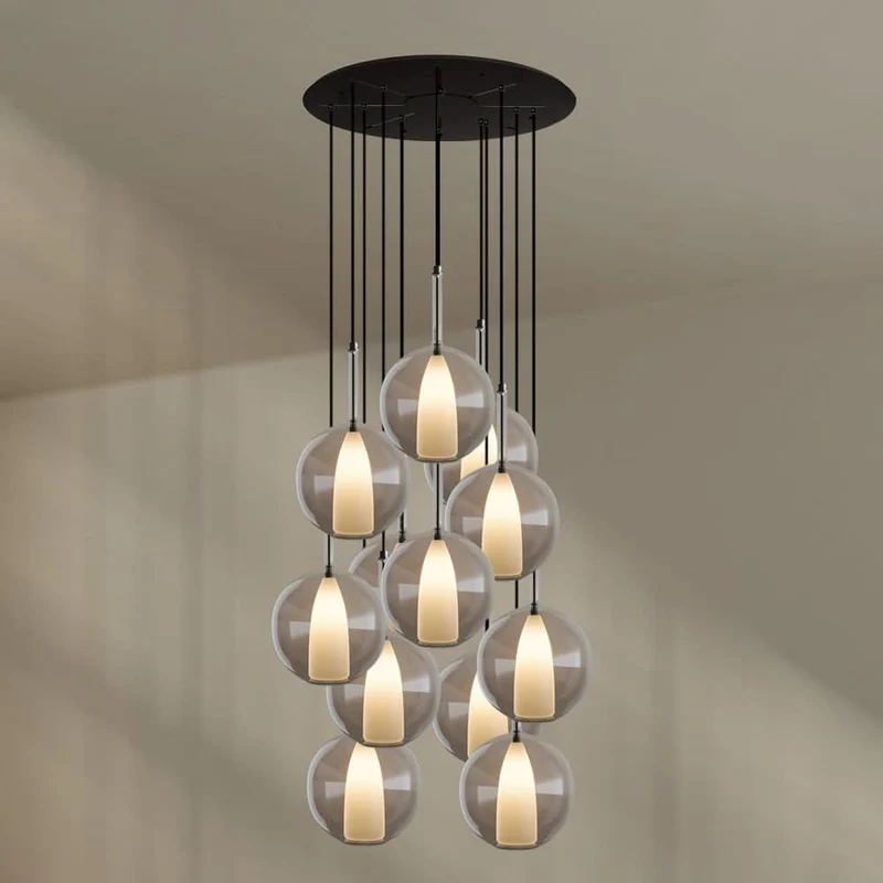s.luce Belluna Galerielampe 12-flammig Ø 80cm Baldachin