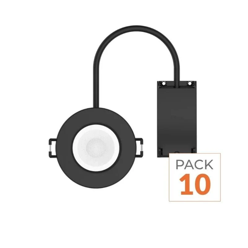 Spot Encastrable 5,4W Dimmable CCT IP65 NOIR RE2020 - 3000K/4000K/6000K - Pack de 10
