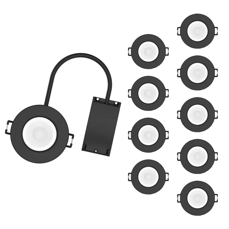 Spot Encastrable 5,4W Dimmable CCT IP65 NOIR RE2020 - 3000K/4000K/6000K - Pack de 10