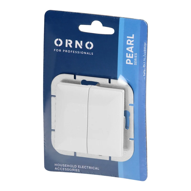 Interrupteur Mural Double Encastré 10A - Blanc mat