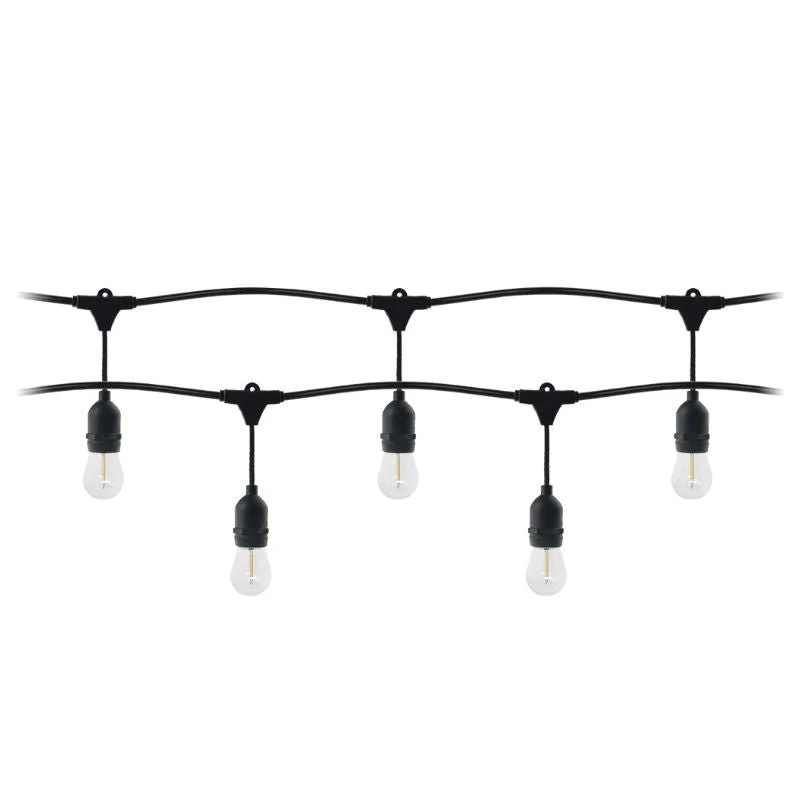 Guirlande Guinguette LED 220V 10M avec 10 Ampoules E27 1W Raccordable - Blanc Chaud 2300K - 3500K