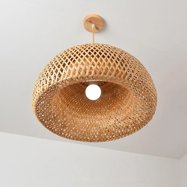 LAMPE SUSPENDUE EN FIL DE BAMBOU