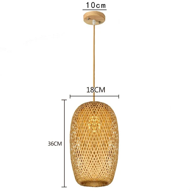 LAMPE SUSPENDUE EN FIL DE BAMBOU