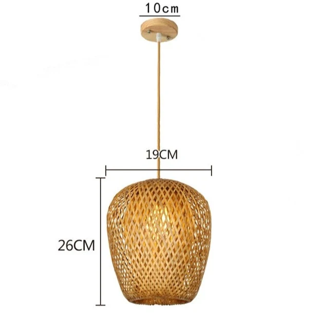 LAMPE SUSPENDUE EN FIL DE BAMBOU