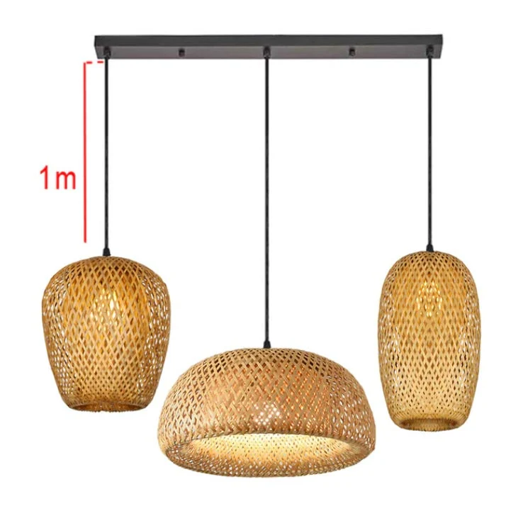 LAMPE SUSPENDUE EN FIL DE BAMBOU