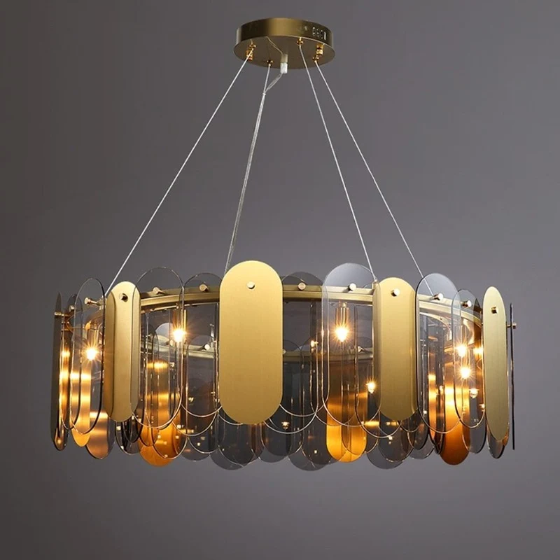 LUSTRE EN VERRE ART-DÉCO