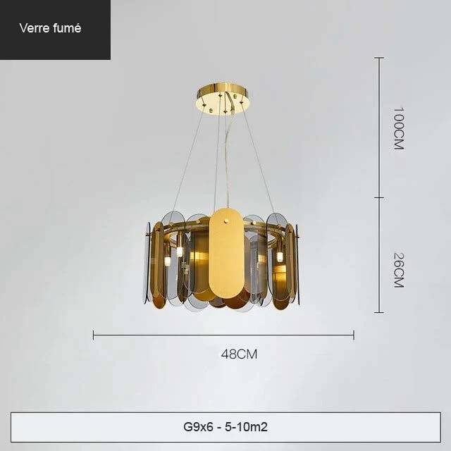 LUSTRE EN VERRE ART-DÉCO