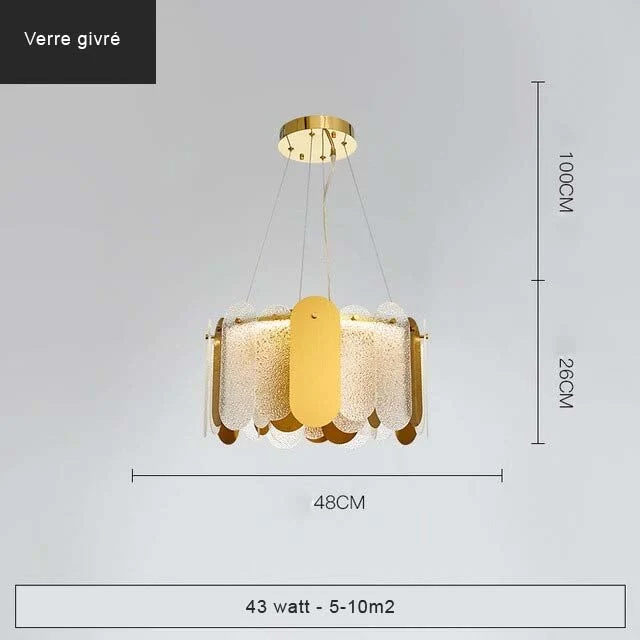 LUSTRE EN VERRE ART-DÉCO