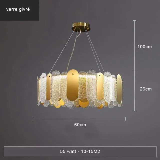 LUSTRE EN VERRE ART-DÉCO