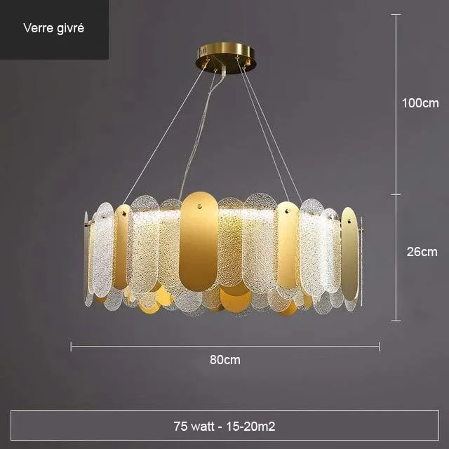 LUSTRE EN VERRE ART-DÉCO