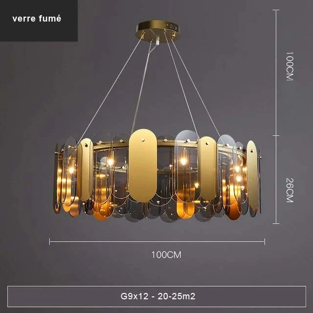 LUSTRE EN VERRE ART-DÉCO
