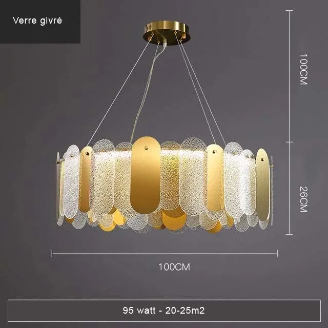 LUSTRE EN VERRE ART-DÉCO