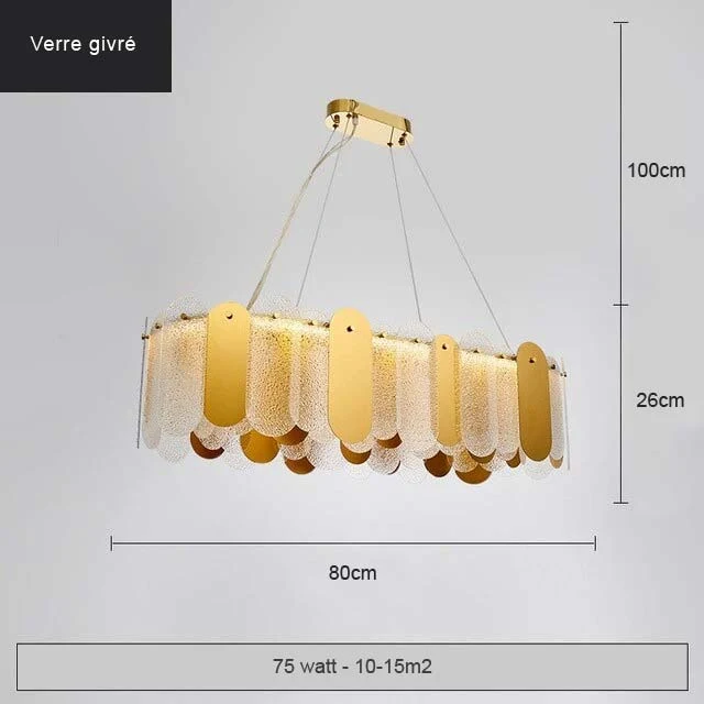 LUSTRE EN VERRE ART-DÉCO