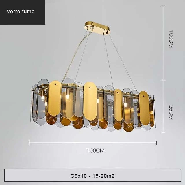 LUSTRE EN VERRE ART-DÉCO