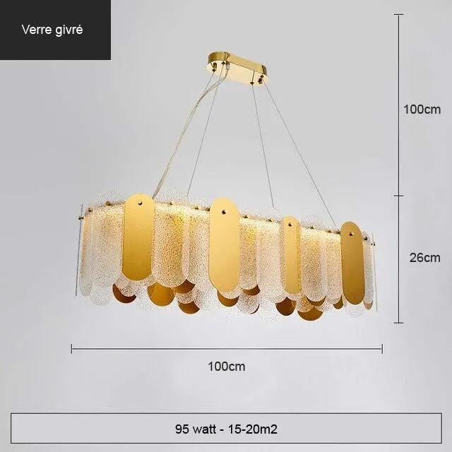LUSTRE EN VERRE ART-DÉCO