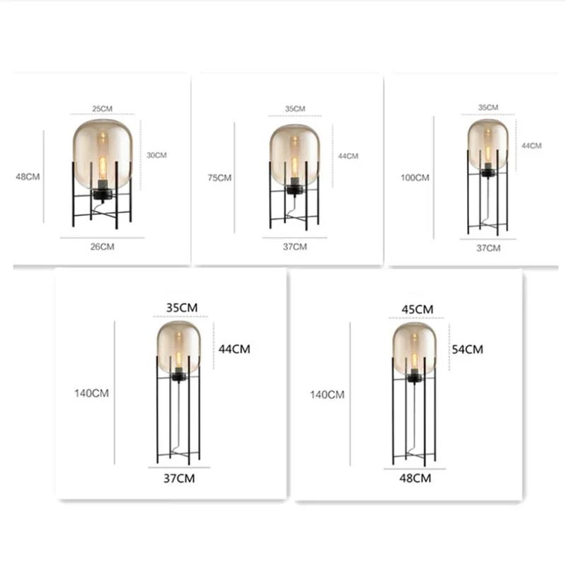 LAMPADAIRE EN VERRE FUMÉ