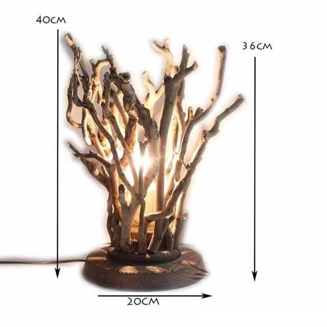 LAMPE DE TABLE EN BOIS FLOTTÉ