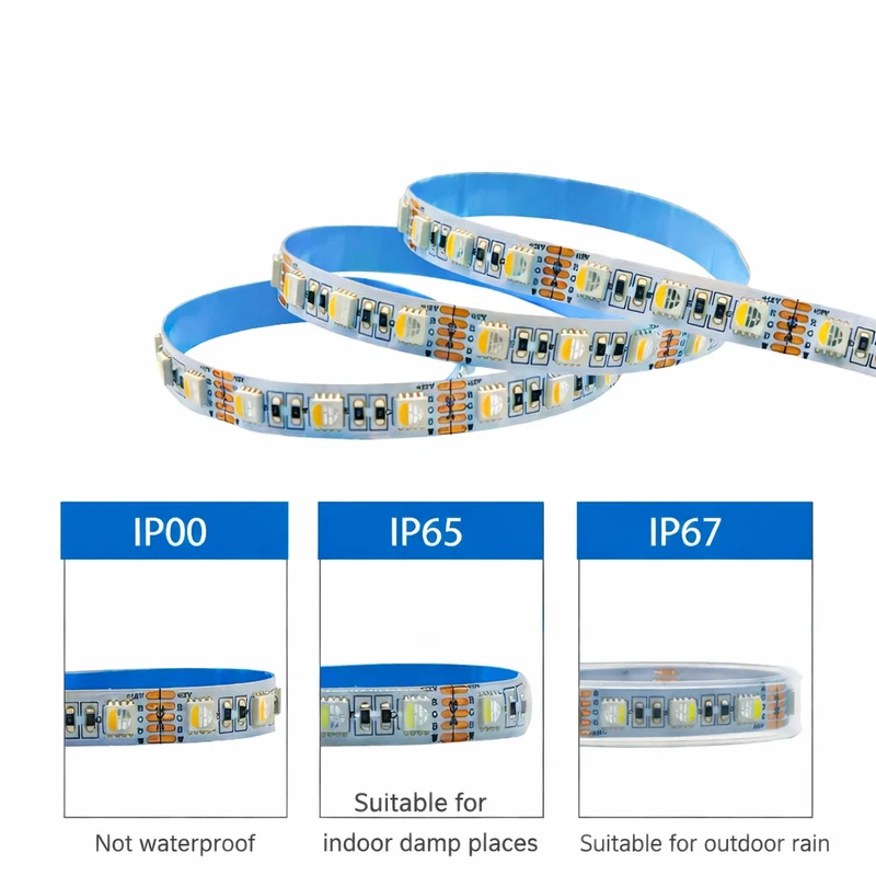 DC12V RGBW/RGBWW LED Strip Light - 10mm PCB | 4-In-1 SMD5050-72 LEDs/M | IP00 / IP65 / IP67 | for Mirror, Kitchen Cabinet, Bedroom | 5/50M