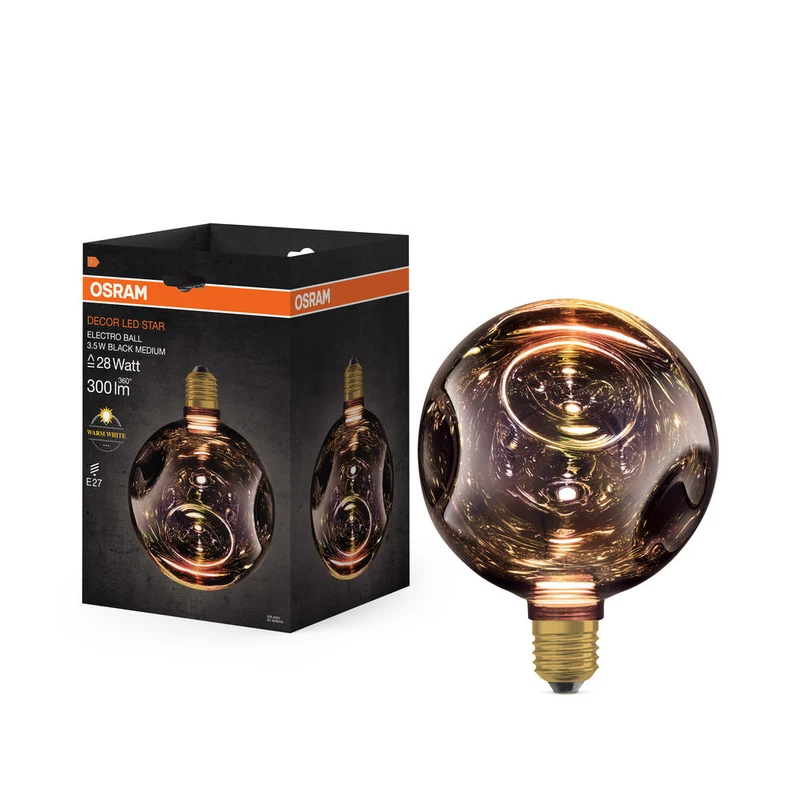 LAMPE LED DÉCORATIVE EN VERRE ÉLECTRO MÉDIUM NOIR