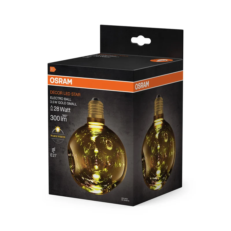 LAMPE LED DÉCORATIVE EN VERRE ÉLECTRO EN PETIT OR