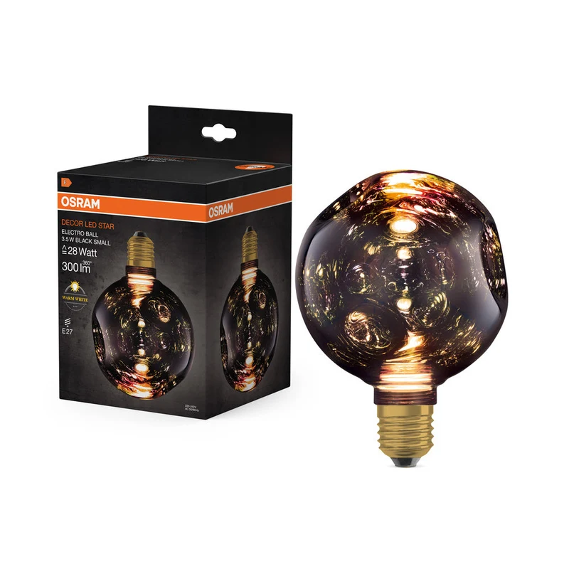 LAMPE LED DÉCORATIVE EN VERRE ÉLECTRO EN VERRE ÉLECTRO PETITE NOIRE