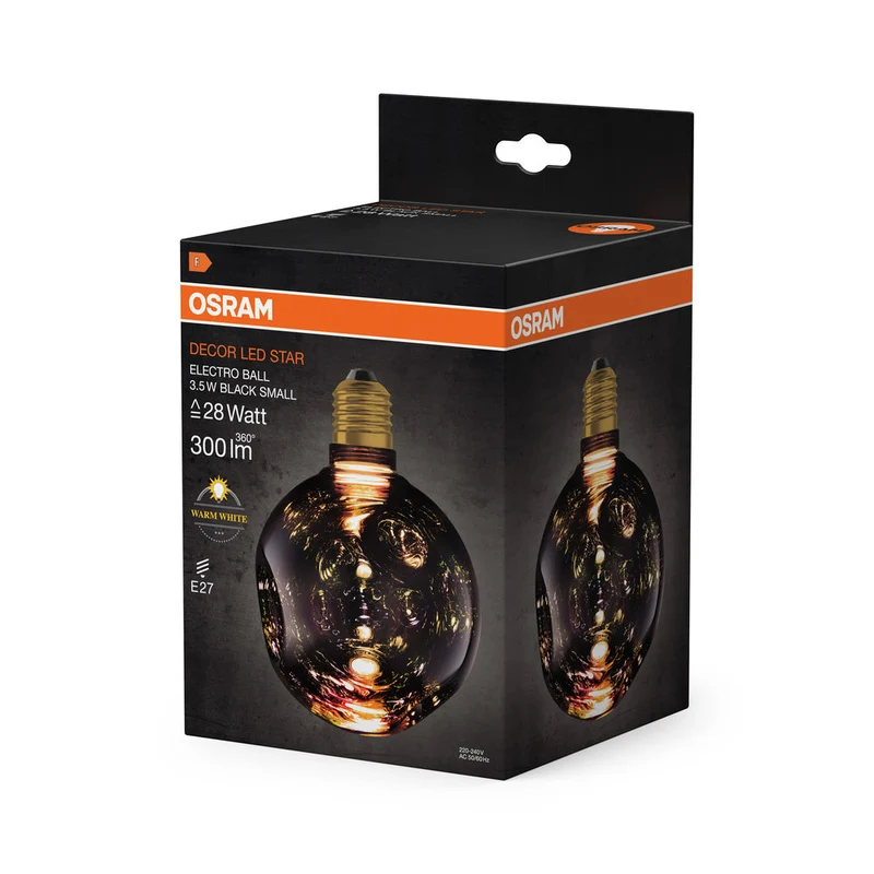 LAMPE LED DÉCORATIVE EN VERRE ÉLECTRO EN VERRE ÉLECTRO PETITE NOIRE