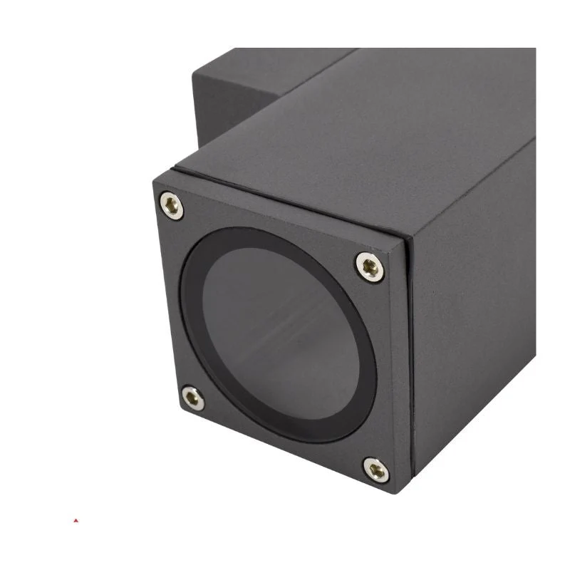 Applique Murale Graphite Grise IP65 Double Faisceau GU10