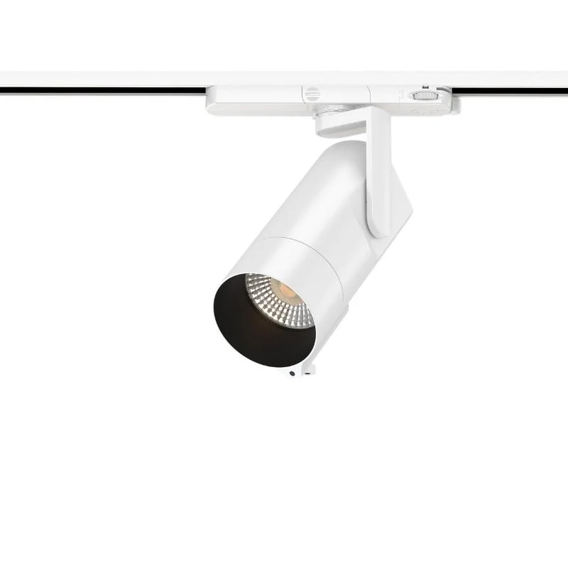 Spot LED sur Rail Triphasé Intelligent IA 35W CCT 24° Blanc