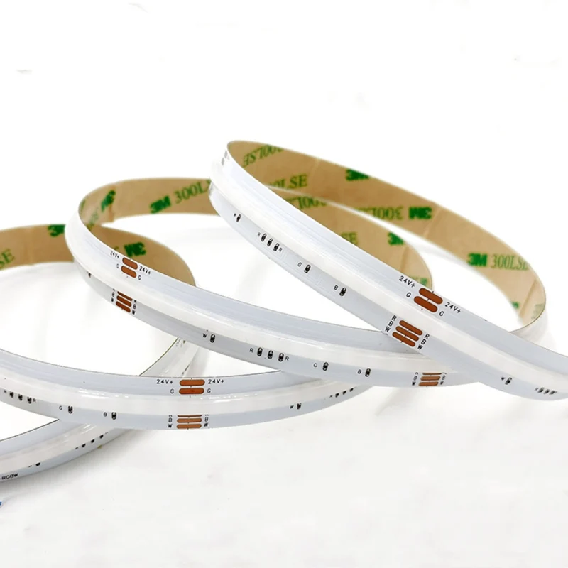 RGBW / RGBWW / RGBCCT COB Flexible LED Strip Light - 12V / 24V | 756 LEDs/m | RGB Color Changing | 12mm PCB | Dot-Free Continuous Lighting | Non-Waterproof | for Cabinets, Kitchen & Office Lighting | 5/50M