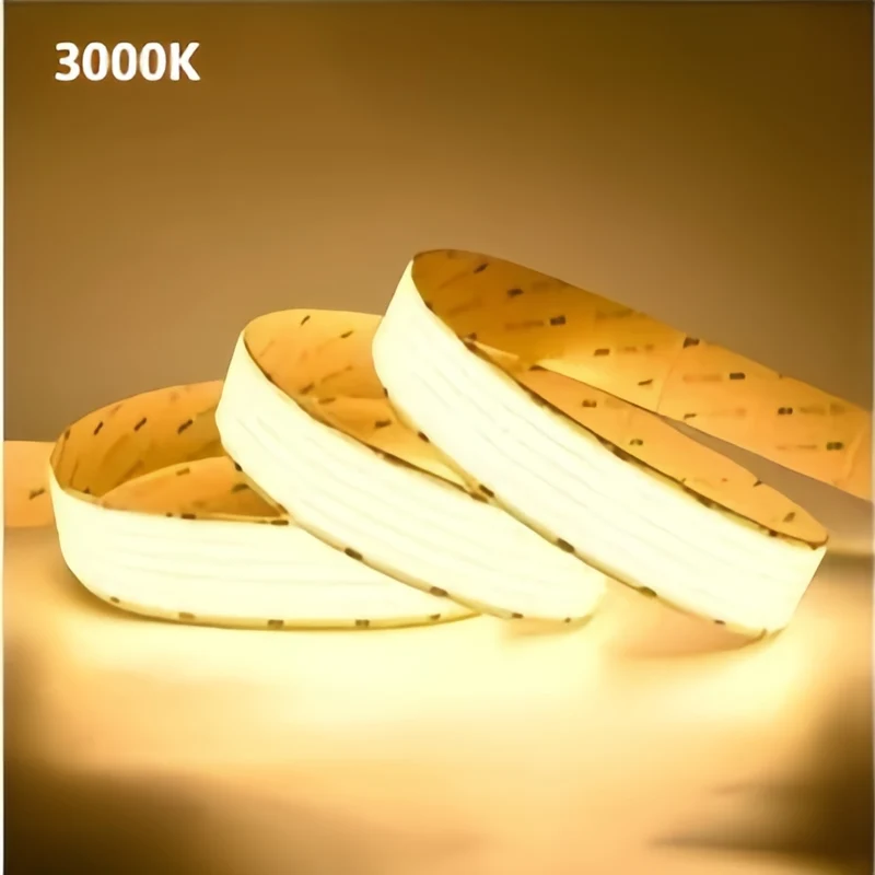 Five Row COB Flexible LED Strip Light- 24V | 1600 LEDs/M | 3000K / 4000K / 6500K | 30mm PCB | CRI 90+ | Dot-Free Continuous Lighting | Non-Waterproof | for Cabinets,Kitchen Office Lighting | 5/50M