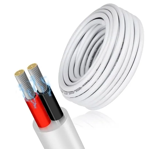 20 AWG Electrical Cable, 2/3/4/5 Conductor Stranded Tinned Copper Wire, Black/White PVC Sheathed Flexible Extension Cord for DIY Wiring, 10/20/50m (33ft–165ft) Options