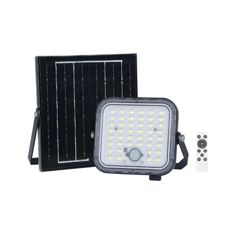 Projecteur Solaire 50W 6W5V 1400lm PIR IP65 Noir