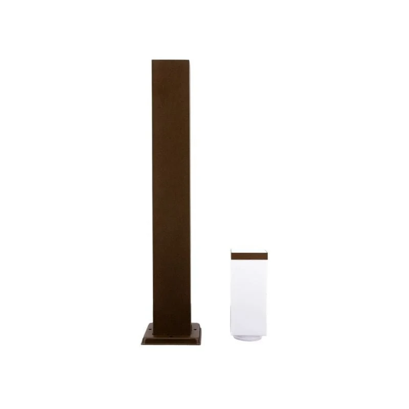 Borne de Jardin 80cm Carré Marron pour Ampoule E27