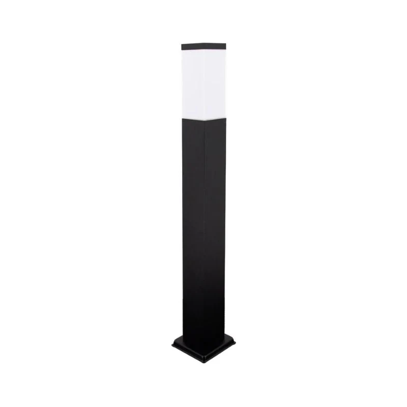 Borne de Jardin 80cm Carré Noir pour Ampoule E27