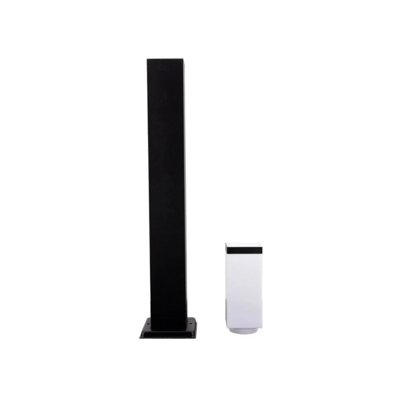 Borne de Jardin 80cm Carré Noir pour Ampoule E27