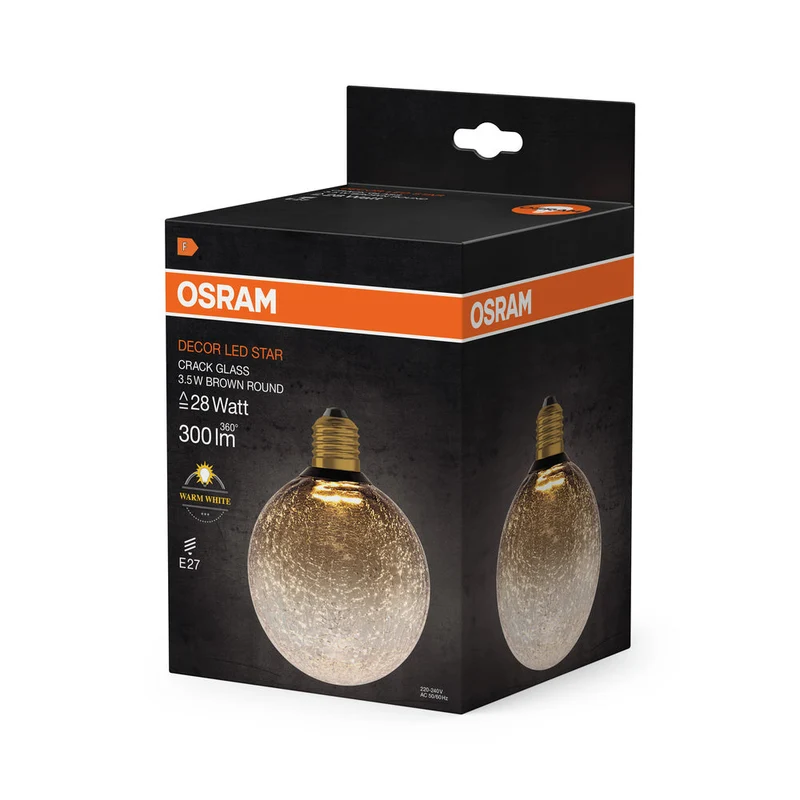 LAMPE LED DÉCORATIVE EN VERRE FISSURÉ RONDE MARRON