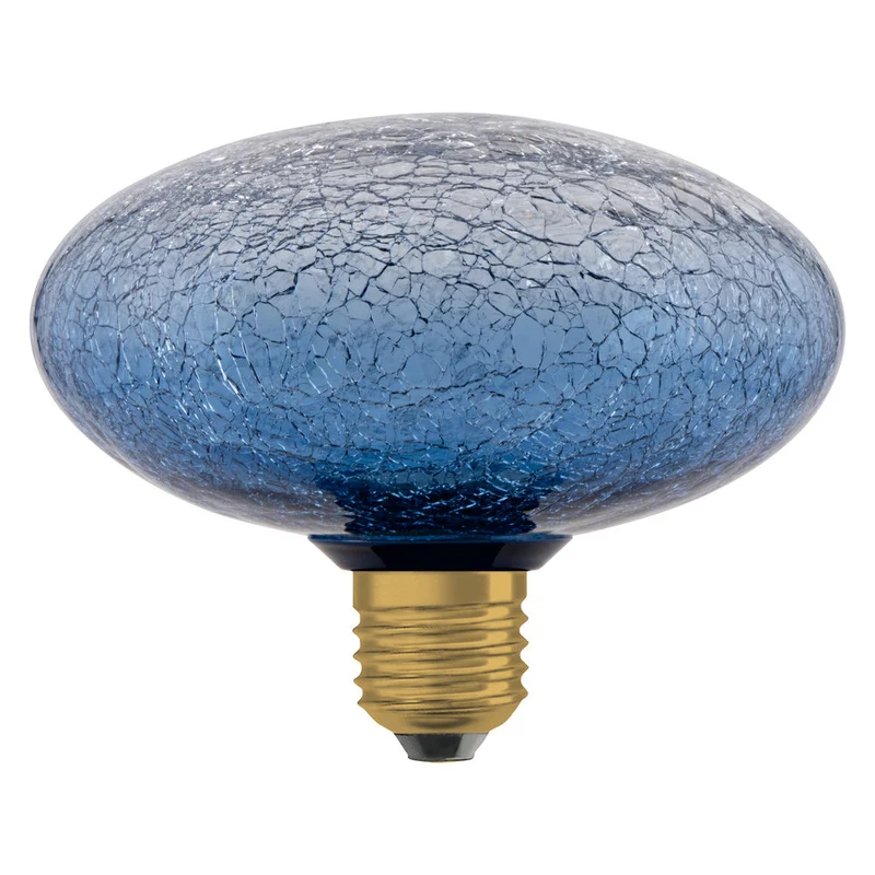 LAMPE LED DÉCORATIVE EN VERRE FISSURÉ VERRE FISSURÉ ÉCRASÉ BLEU