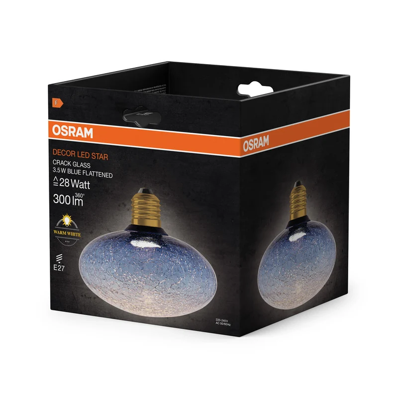 LAMPE LED DÉCORATIVE EN VERRE FISSURÉ VERRE FISSURÉ ÉCRASÉ BLEU