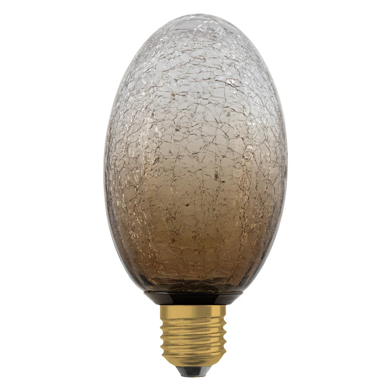 LAMPE LED DÉCORATIVE EN VERRE FISSURÉ LONGUE MARRON
