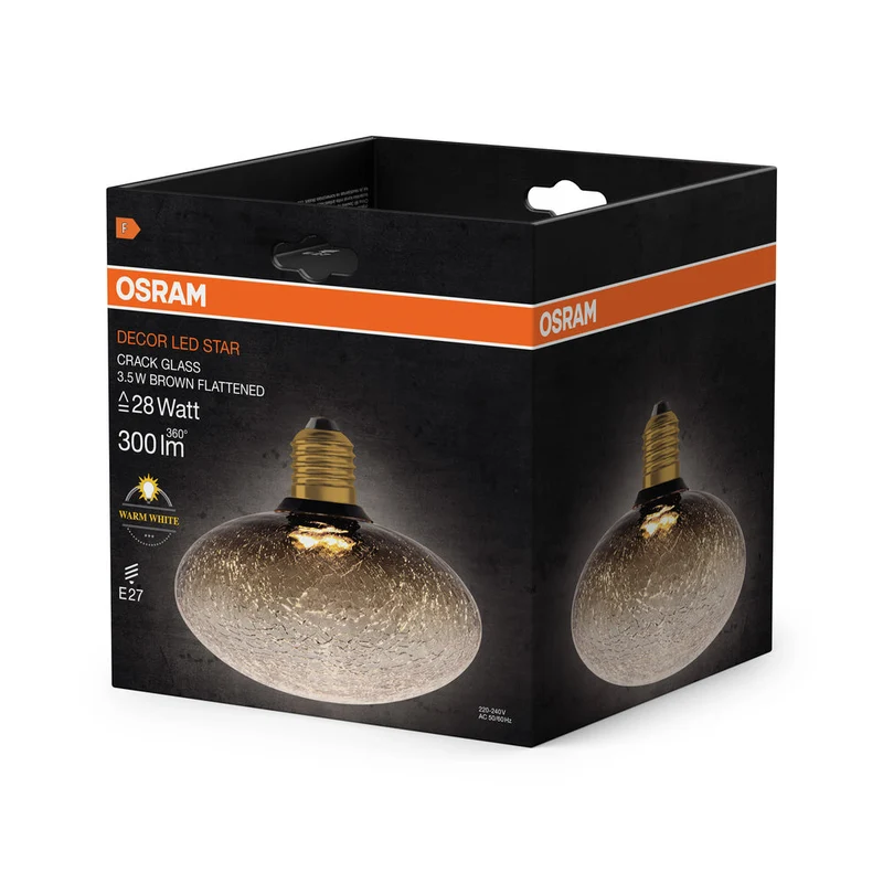 LAMPE LED DÉCORATIVE EN VERRE FISSURÉ VERRE FISSURÉ APLATI MARRON