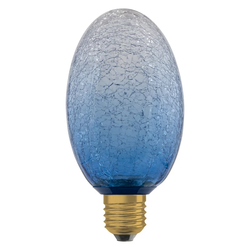LAMPE LED DÉCORATIVE EN VERRE FISSURÉ LONGUE BLEUE
